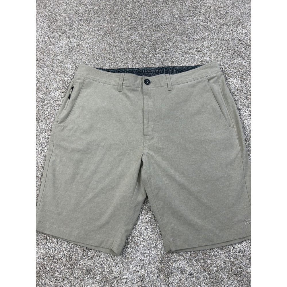7 Diamonds Intertidal Performance Shorts Mens 36 Khaki Tan Hybrid Golf #0673